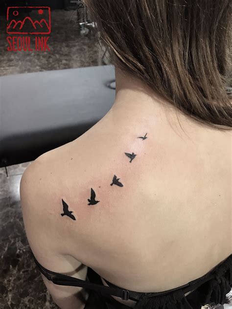 birds on the shoulder tattoo|More.